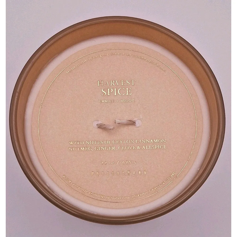 Pottery Barn Harvest Spice Scented Candle NEW 22 oz 60 Hrs Crisp Fall/Autumn